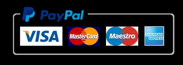 Medios de pago internacionales aceptados: PayPal, Visa, MasterCard, Maestro y American Express