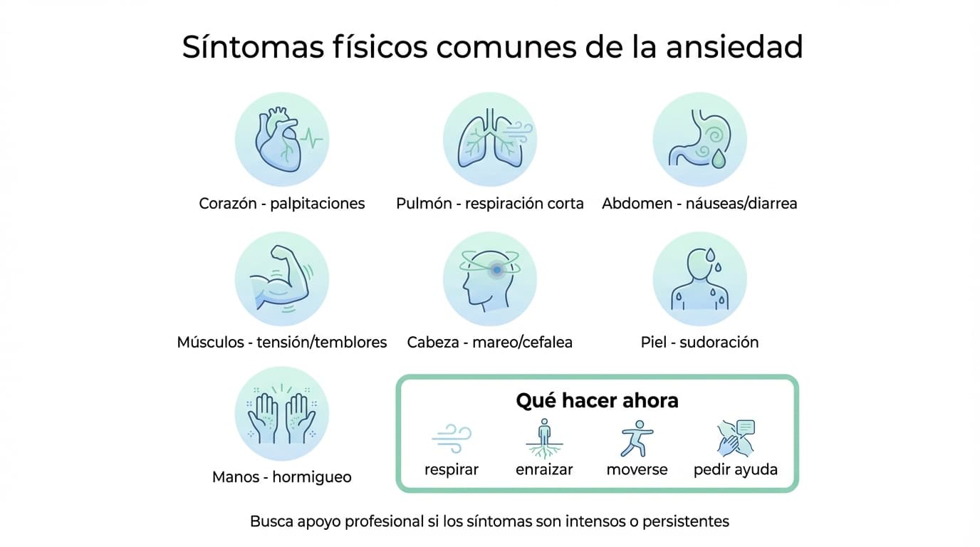 Infografía: ¿Cuáles son los síntomas físicos más comunes de la ansiedad?