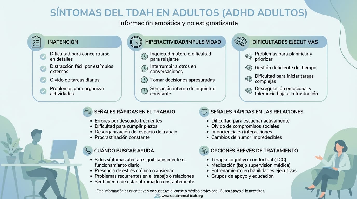Infografía: ¿Cómo reconocer los síntomas del TDAH en adultos?