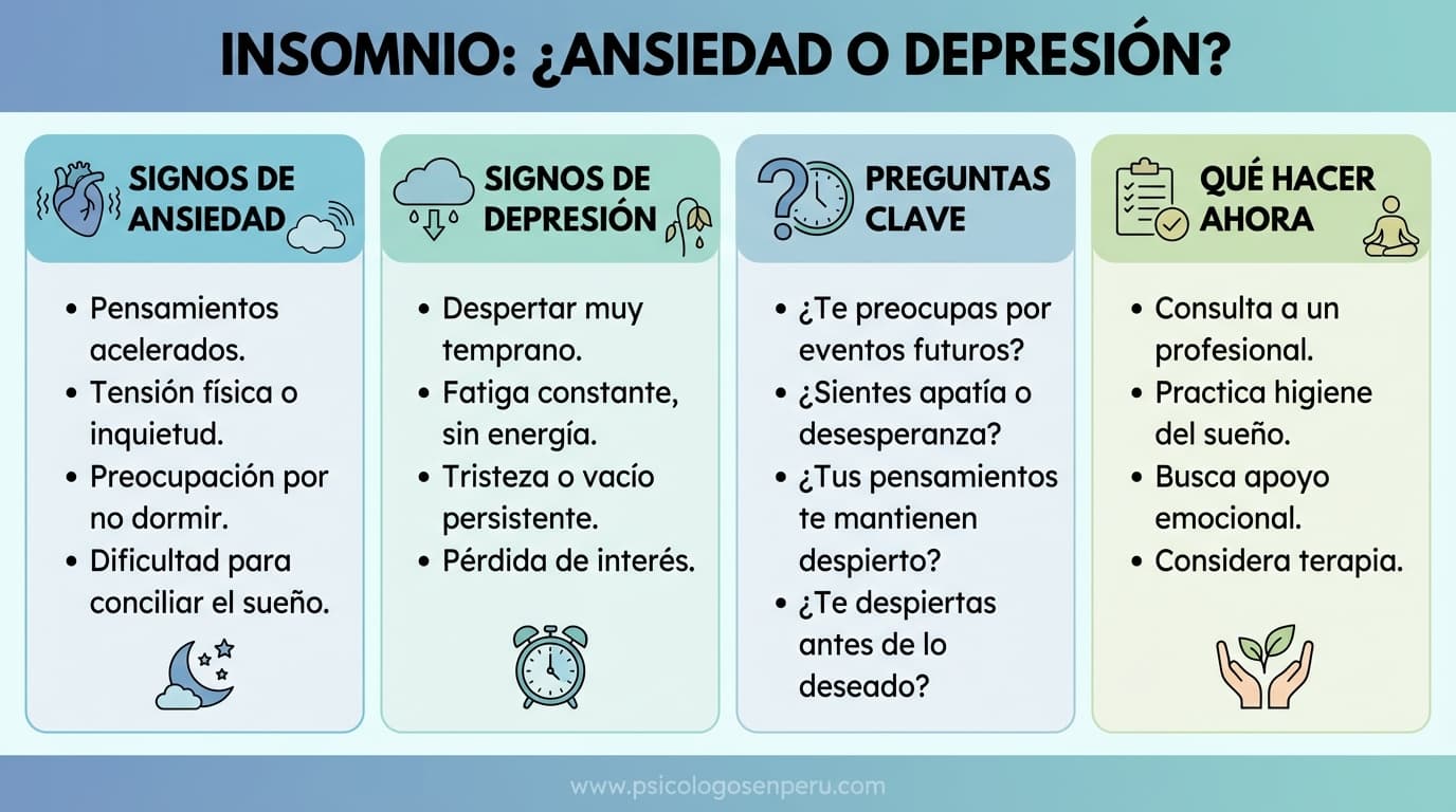 Infografía: ¿Cómo saber si mi insomnio está relacionado con ansiedad o depresión?