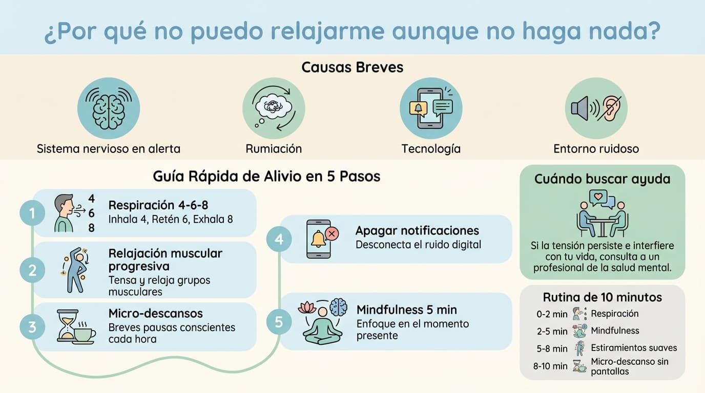 Infografía: ¿Por qué no puedo relajarme aunque 'no esté haciendo nada'?