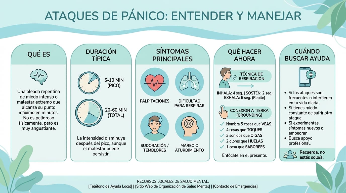 Infografía: ¿Cuánto dura un ataque de pánico y cuándo debería preocuparme?