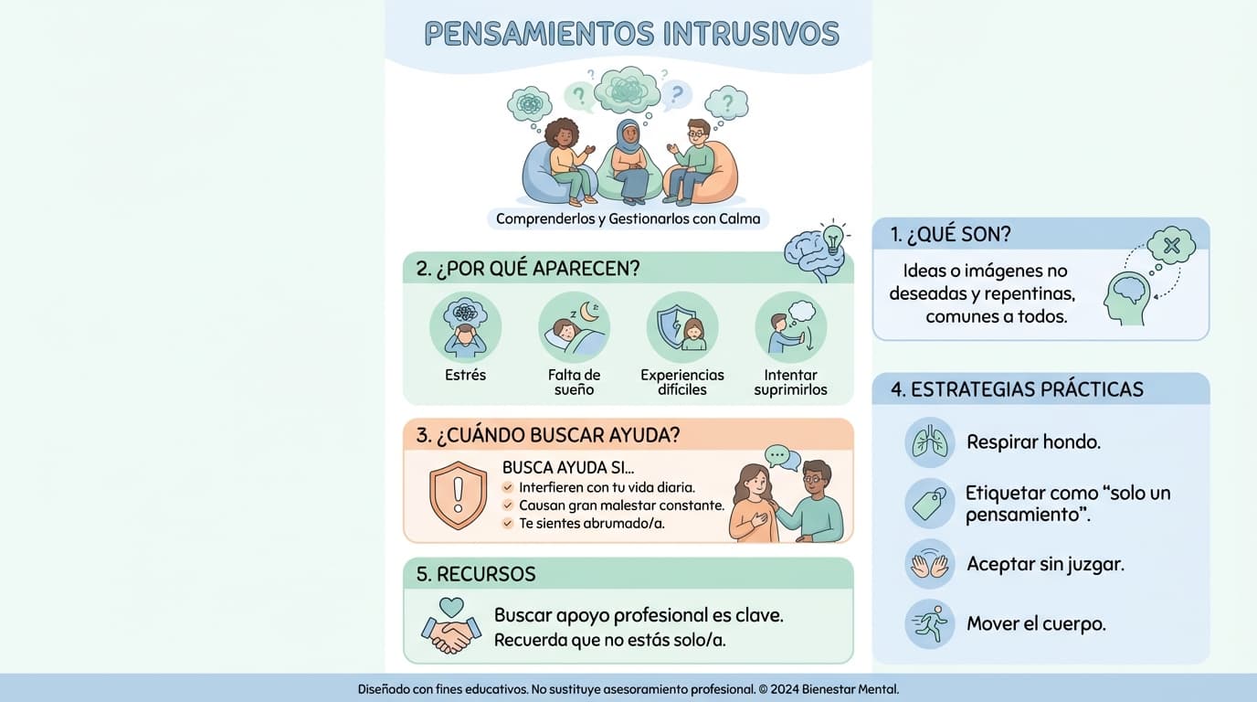 Infografía: ¿Qué son los pensamientos intrusivos y por qué aparecen?