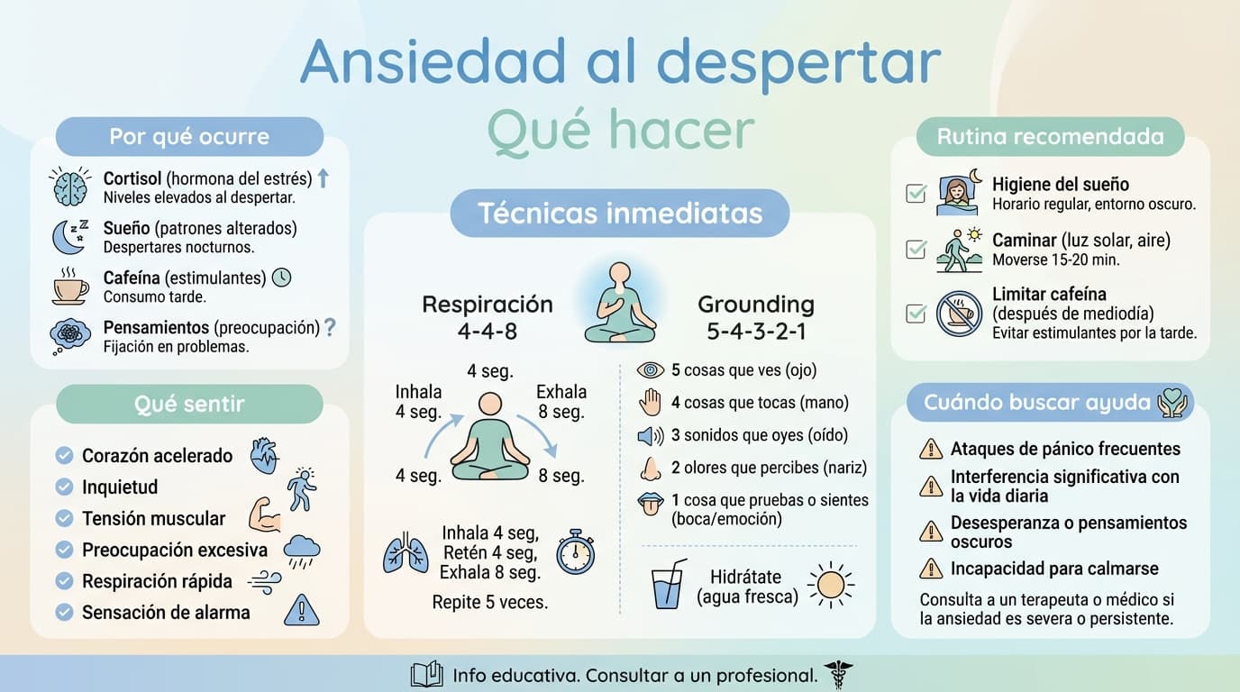 Infografía: ¿Por qué siento ansiedad sin motivo aparente o al despertar?
