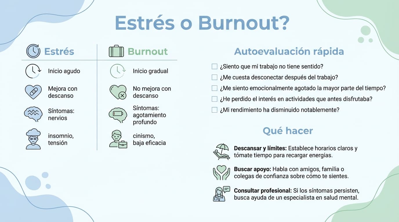 Infografía: ¿Cómo saber si tengo estrés o burnout?