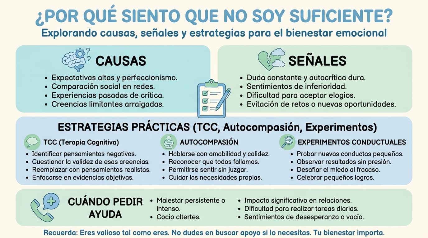 Infografía: ¿Por qué siento que no valgo o que no soy suficiente?
