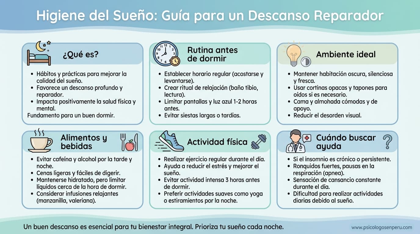 Infografía: ¿Qué es la higiene del sueño y cómo puedo mejorarla?