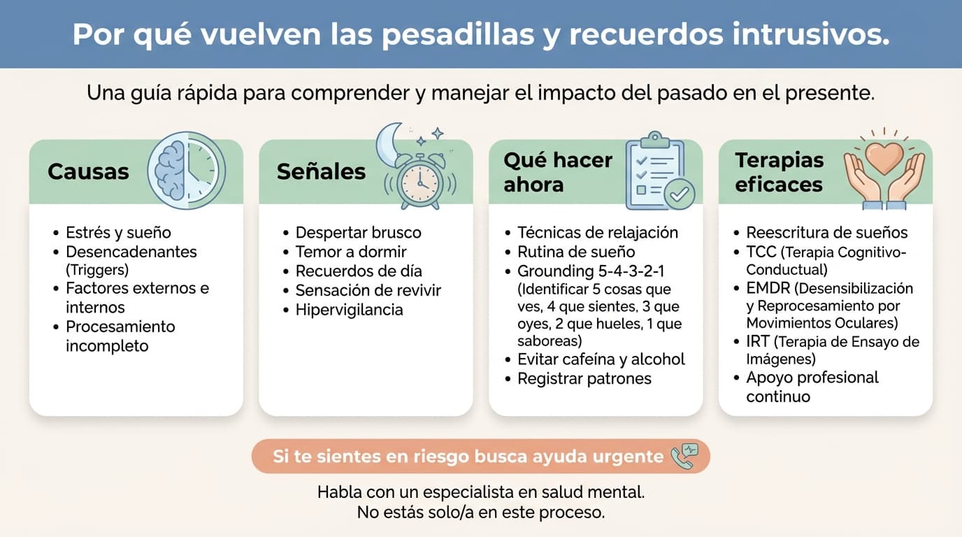 Infografía: ¿Por qué tengo pesadillas o recuerdos intrusivos de algo que pasó hace años?