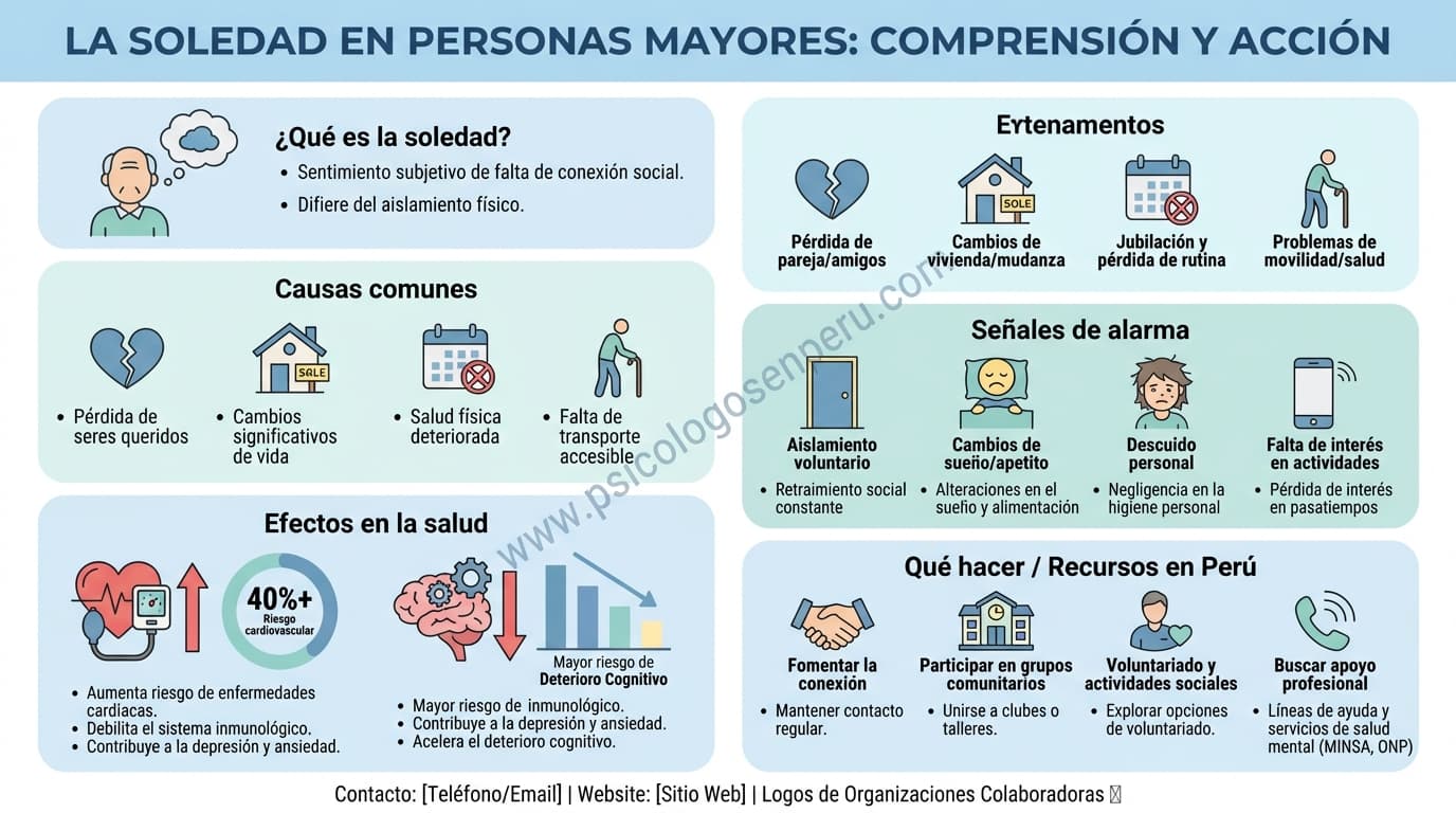 Infografía: ¿Cómo afecta la soledad a los adultos mayores?