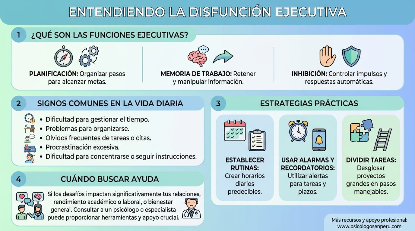 Infografía: ¿Qué es la disfunción ejecutiva y cómo impacta mi vida?