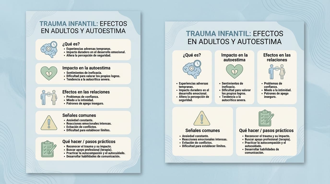Infografía: ¿Cómo afecta el trauma infantil a mis relaciones y mi autoestima en la adultez?
