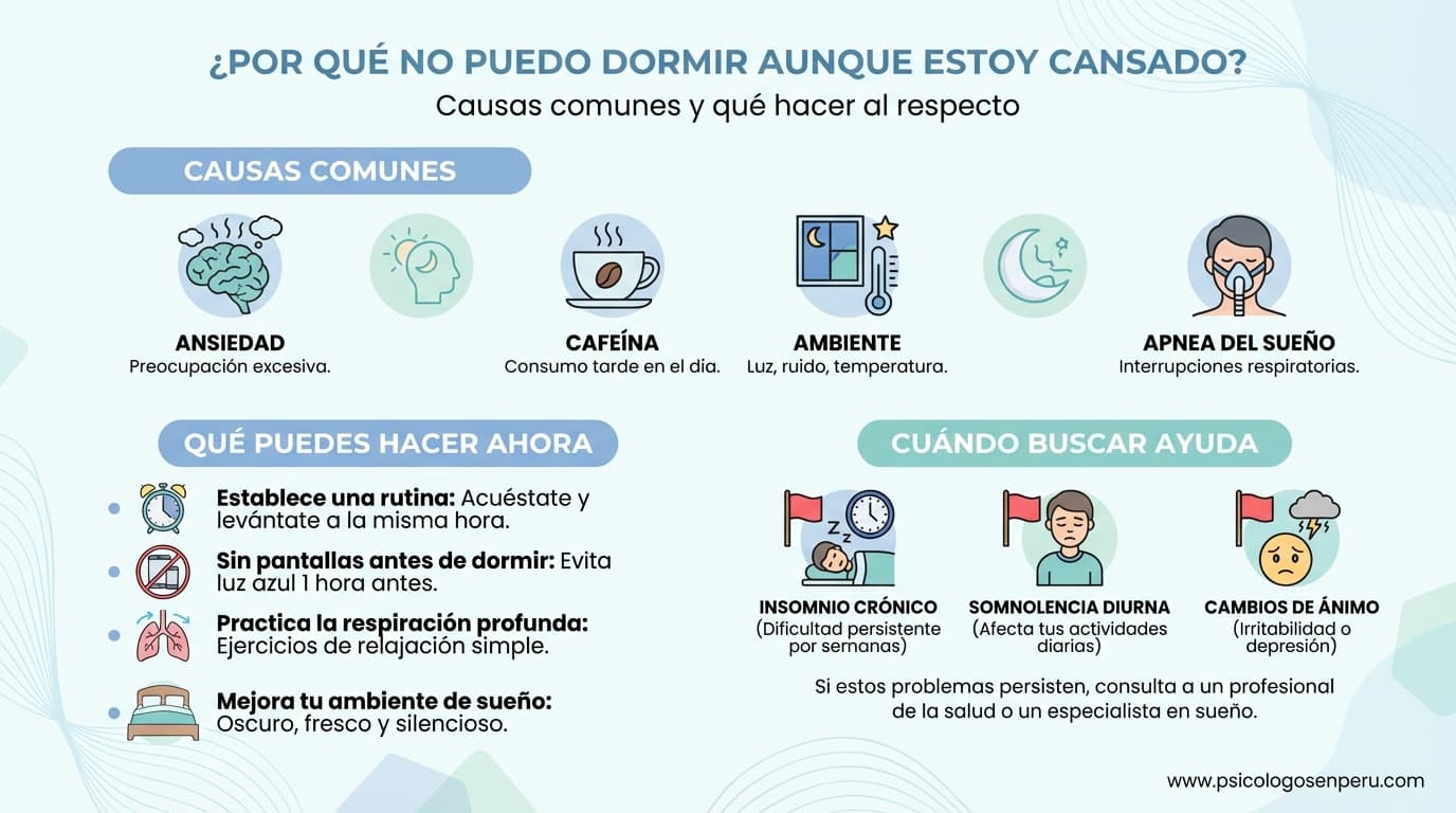 Infografía: ¿Por qué no puedo dormir aunque esté cansado/a?