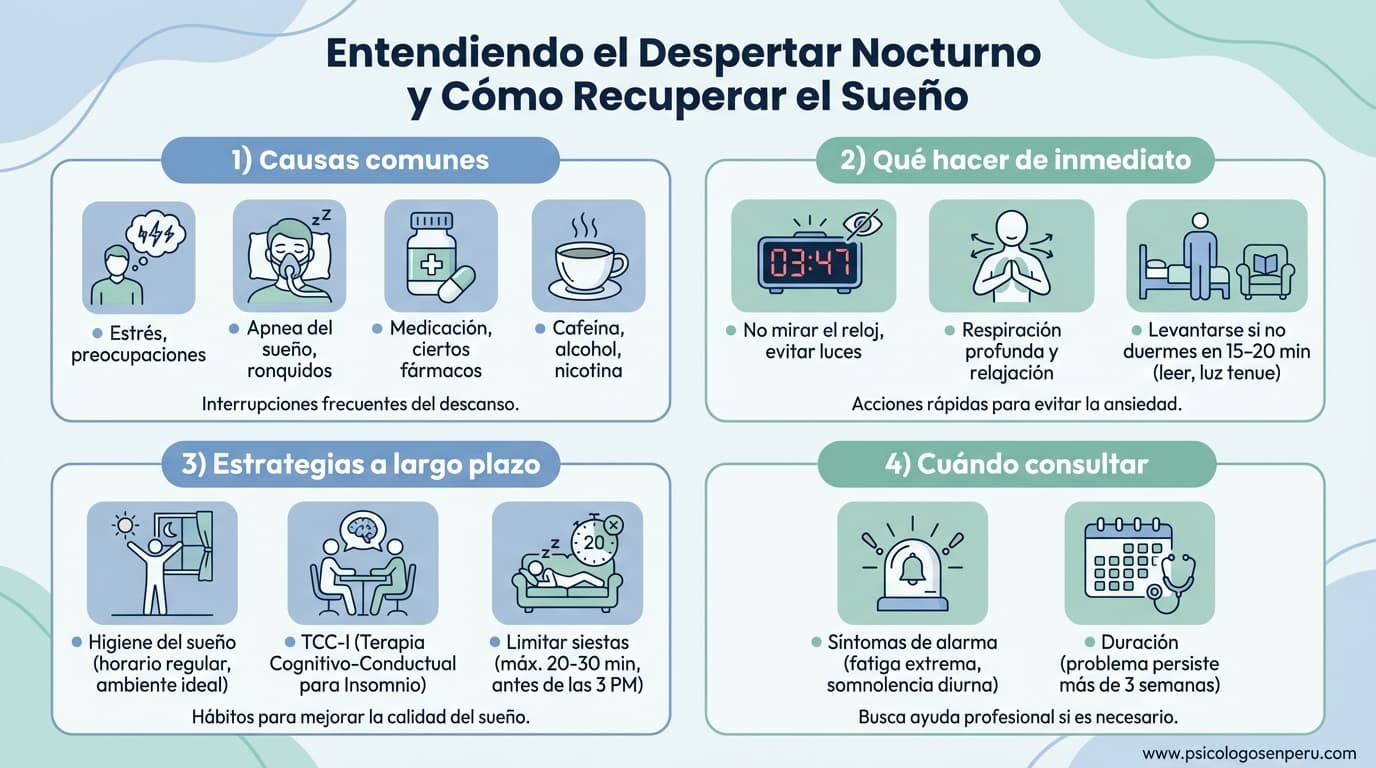 Infografía: ¿Por qué me despierto a mitad de la noche y no logro volver a dormir?