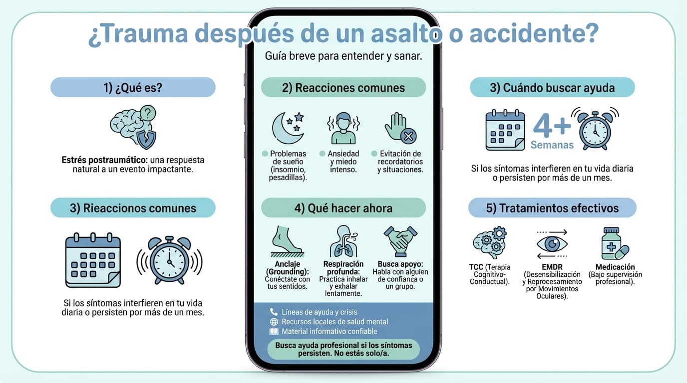 Infografía: ¿Se puede quedar trauma después de un asalto o accidente?