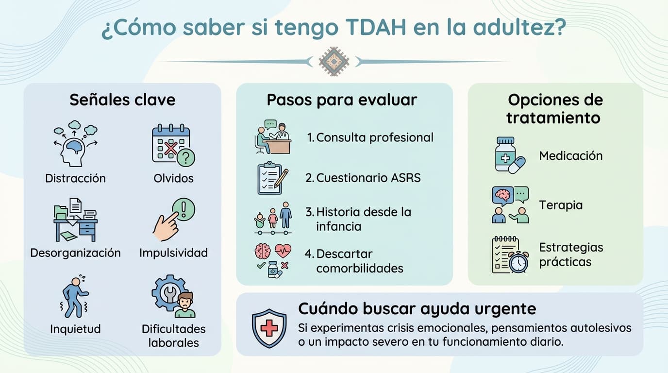 Infografía: ¿Tengo TDAH en la adultez? ¿Cómo saberlo y qué hacer?