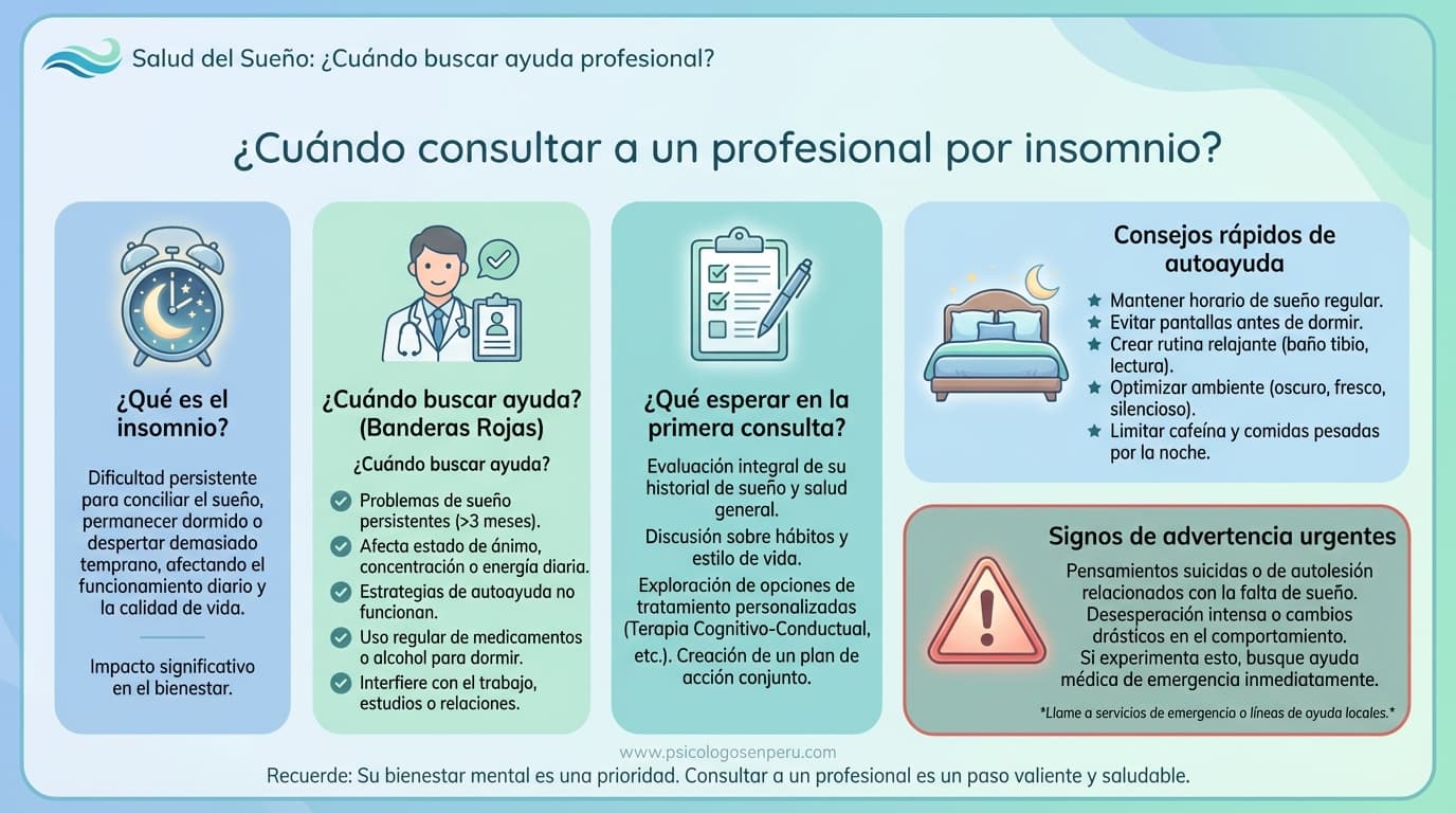 Infografía: ¿Cuándo debería consultar a un profesional por insomnio?
