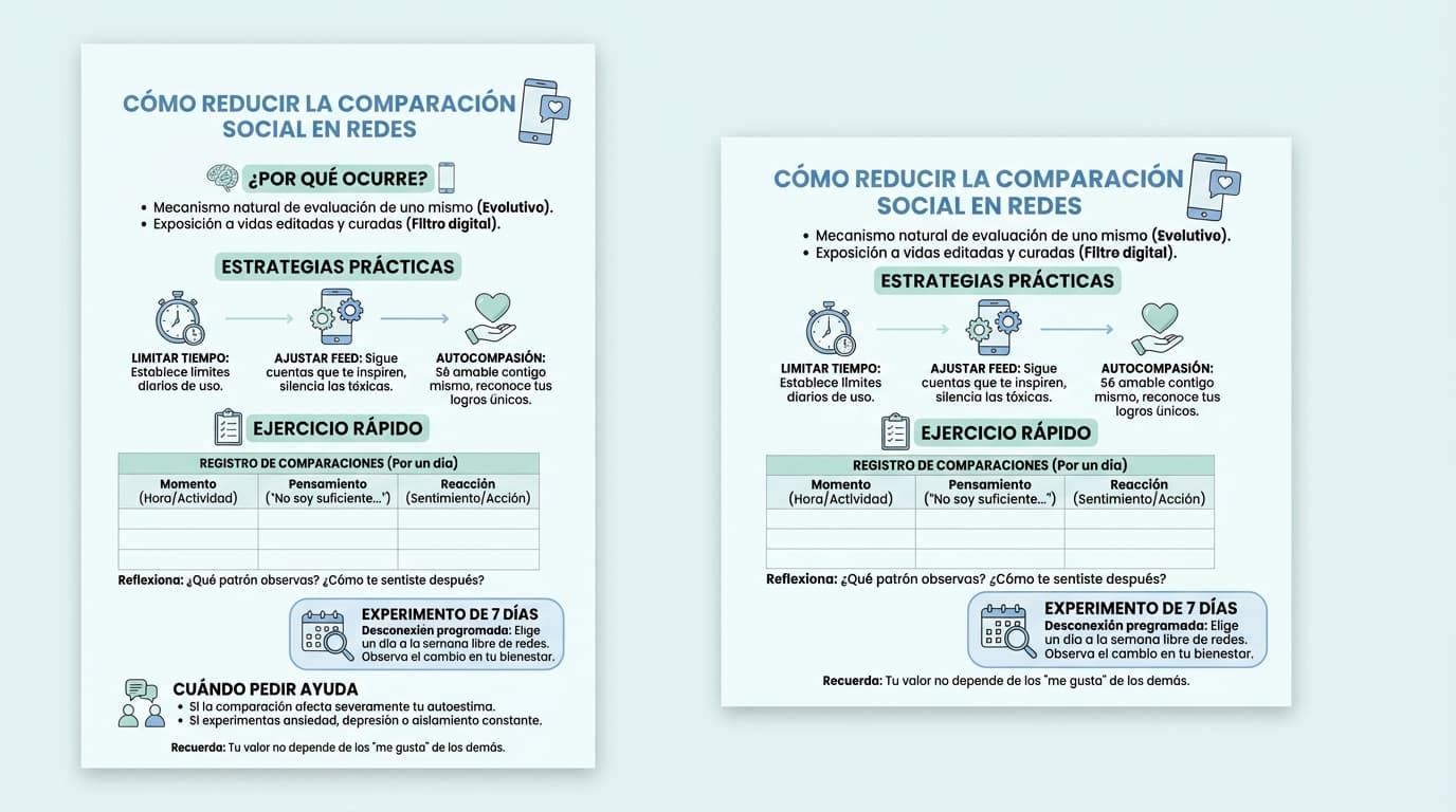 Infografía: ¿Cómo dejar de compararme con otros en redes sociales?