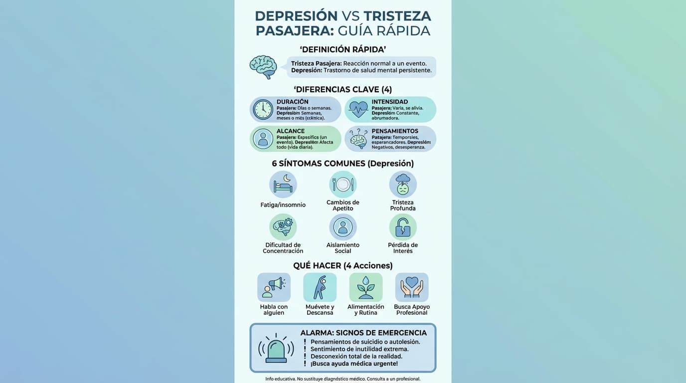 Infografía: ¿Cómo saber si tengo depresión o es solo tristeza pasajera?