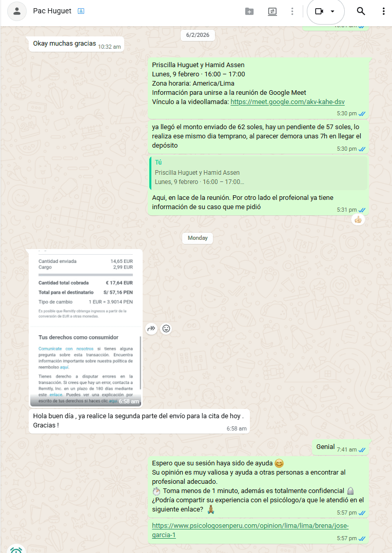 Captura real de solicitud de opinión a paciente 3