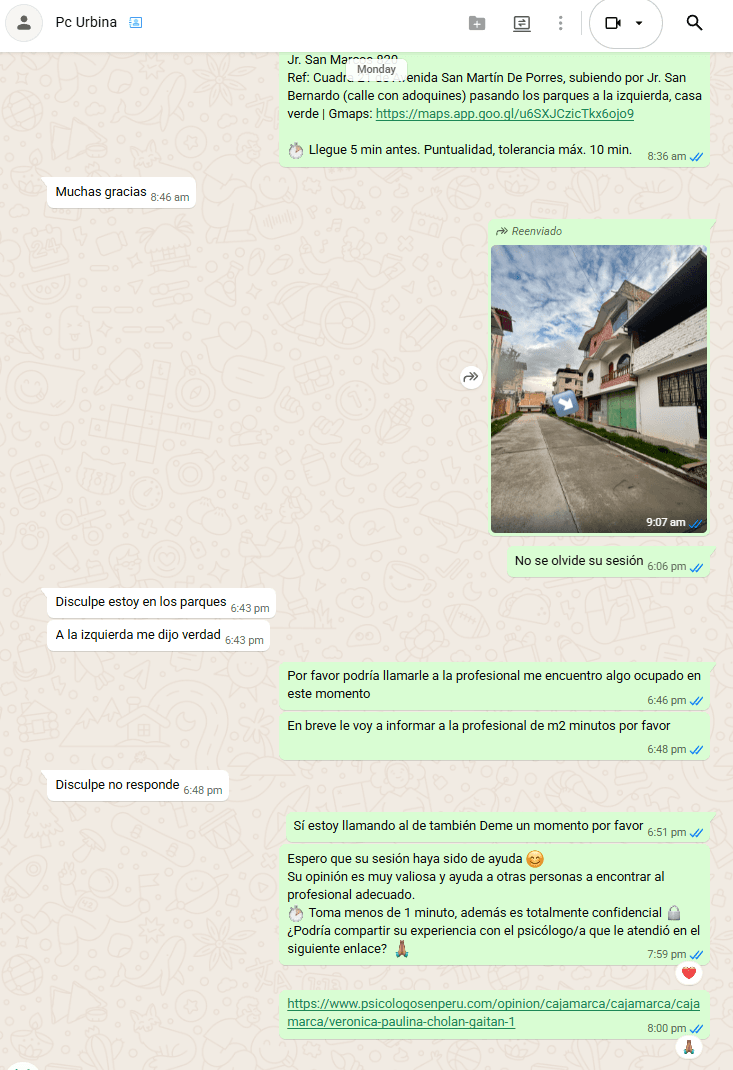 Captura real de solicitud de opinión a paciente 5