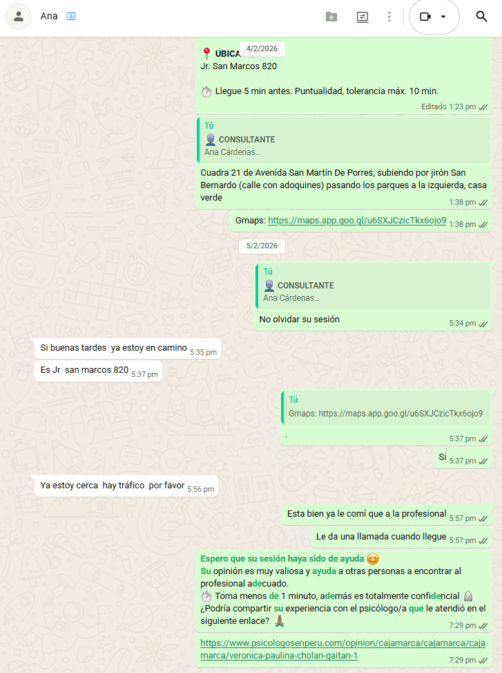 Captura real de solicitud de opinión a paciente 6
