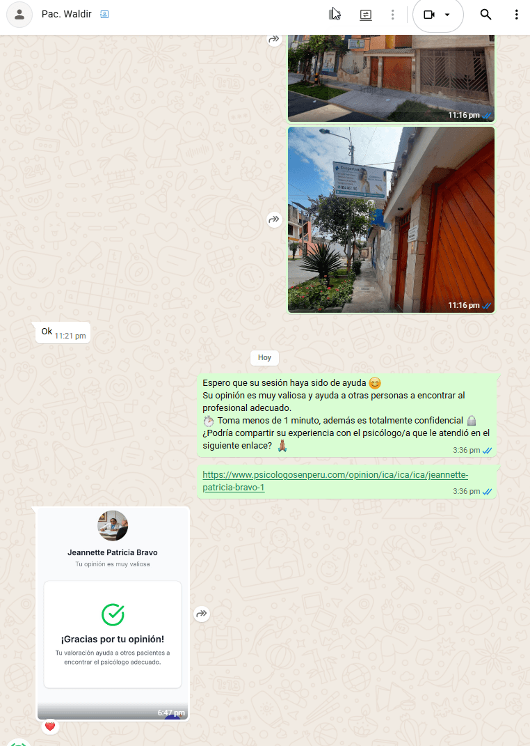 Captura real de solicitud de opinión a paciente 7