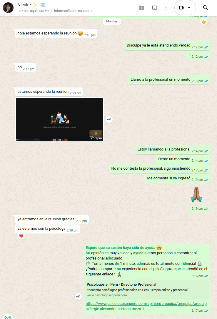 Captura real de solicitud de opinión a paciente 9